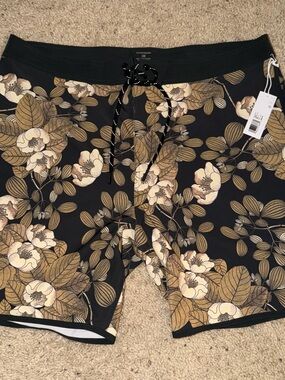 Outerknown All Time Scallop Board Shorts with Floral Print